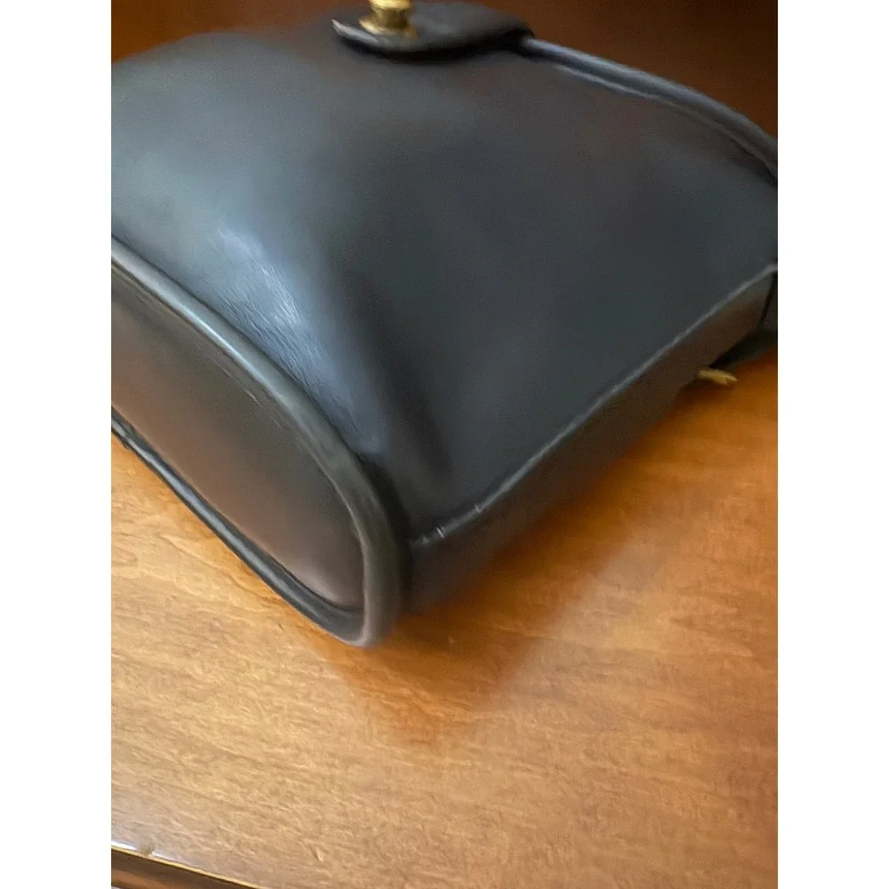 Vintage Coach Binocular Bag Black Leather USA Made 013-3825‎